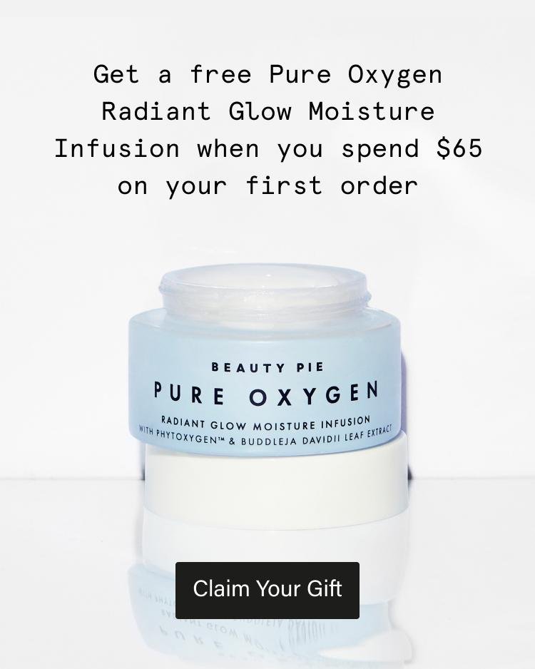 US GWP offer of free Pure Oxygen Radiant Glow Moisture Infusion when you spend $65 on your first order