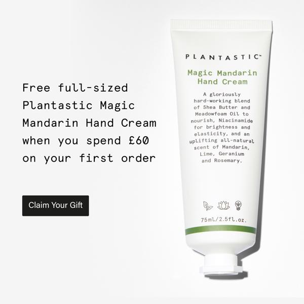 UK GWP offer of free Plantastic Magic Mandarin Hand Cream when you spend £60 on your first order