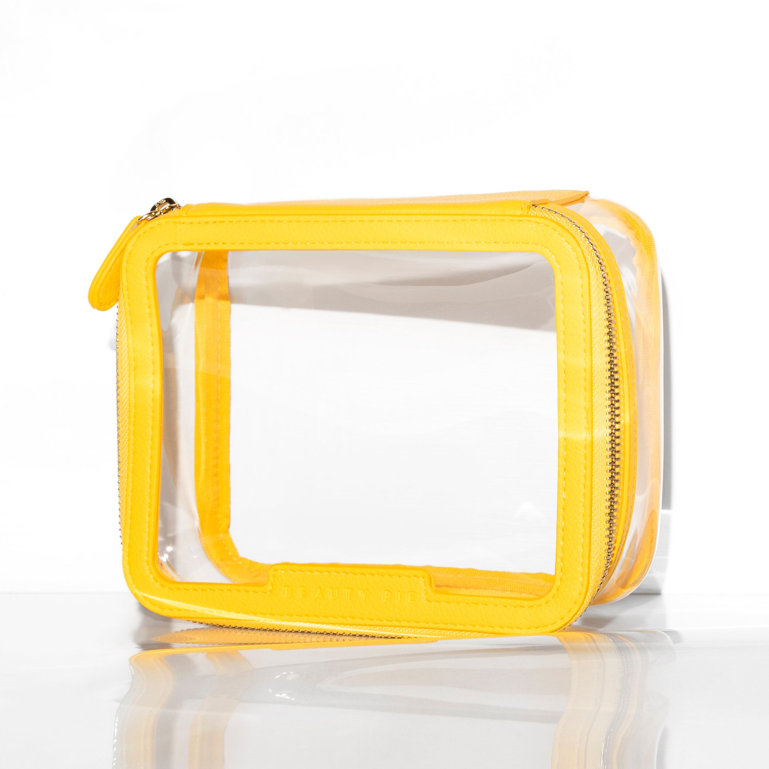Medium Yellow Transparent Makeup Case BEAUTY PIE
