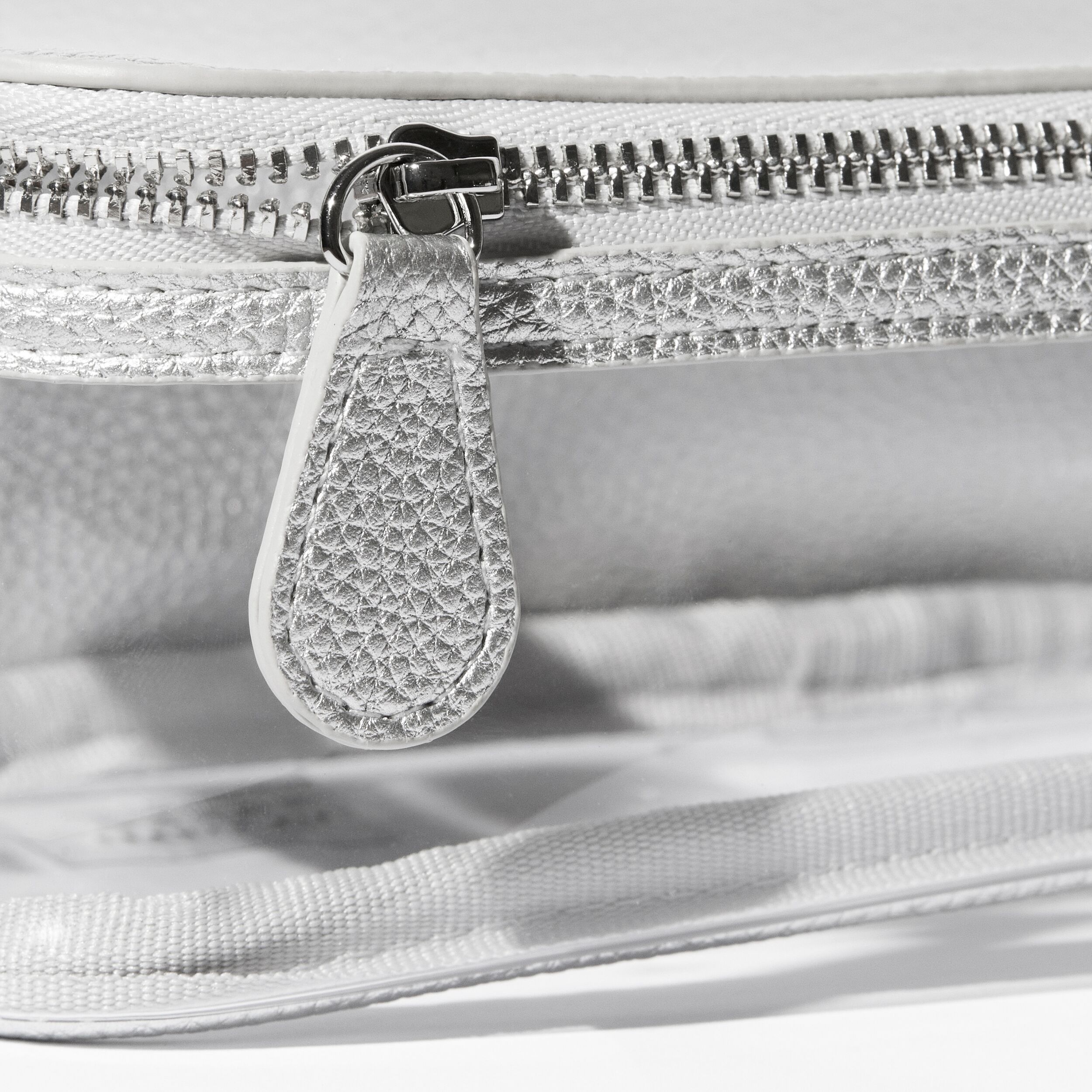 Small Silver Transparent Makeup Case BEAUTY PIE