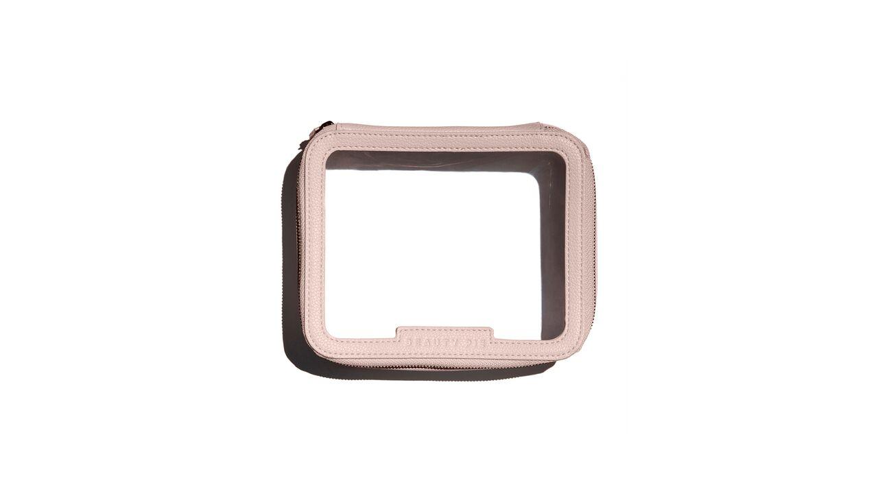 BEAUTY PIE Soft Pink Transparent Makeup Case