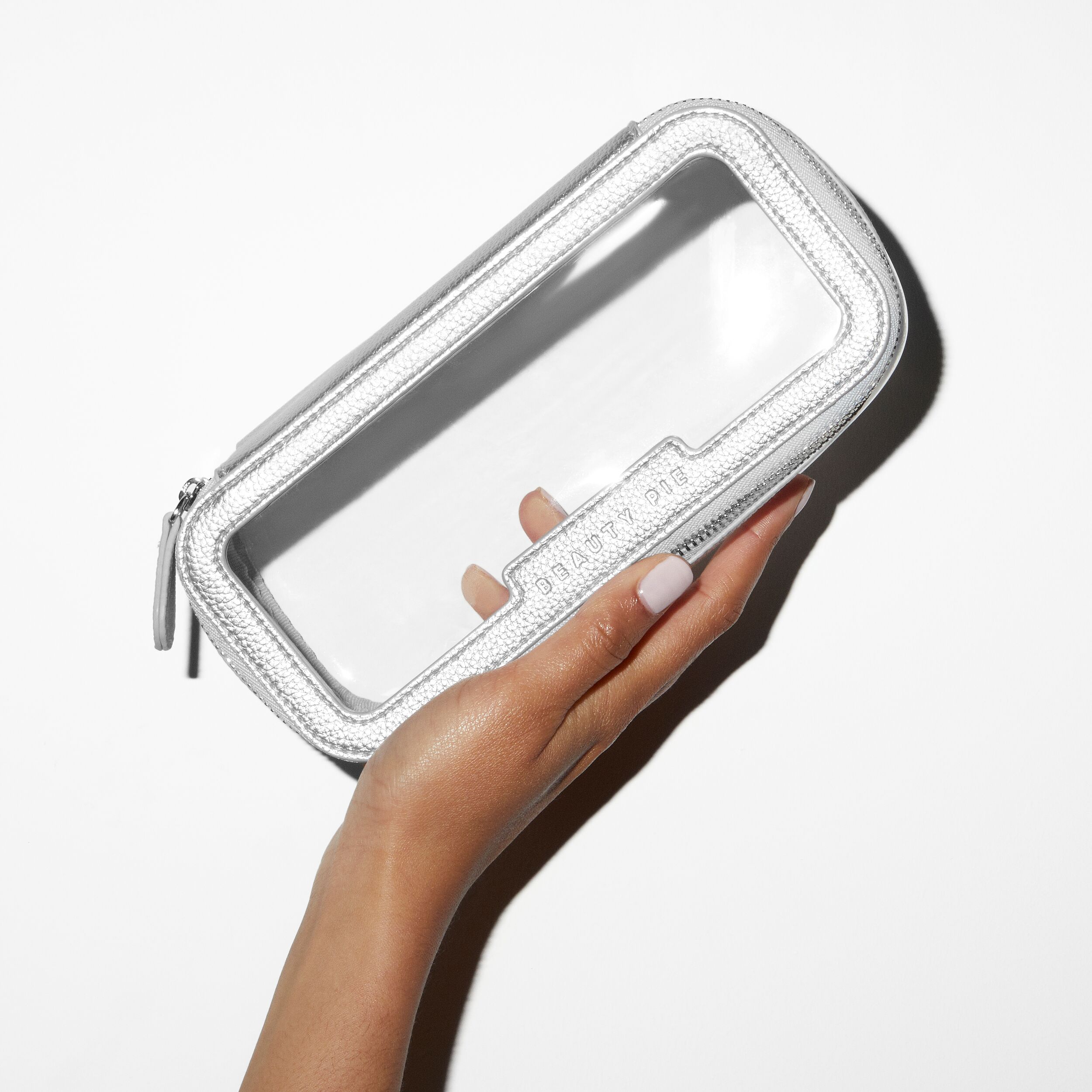Small Silver Transparent Makeup Case | BEAUTY PIE