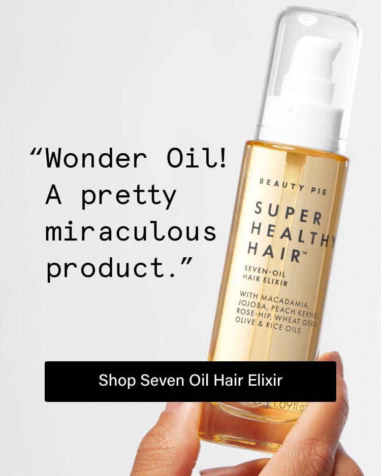 PLP tile for haircare - seven oil hair elixir product
