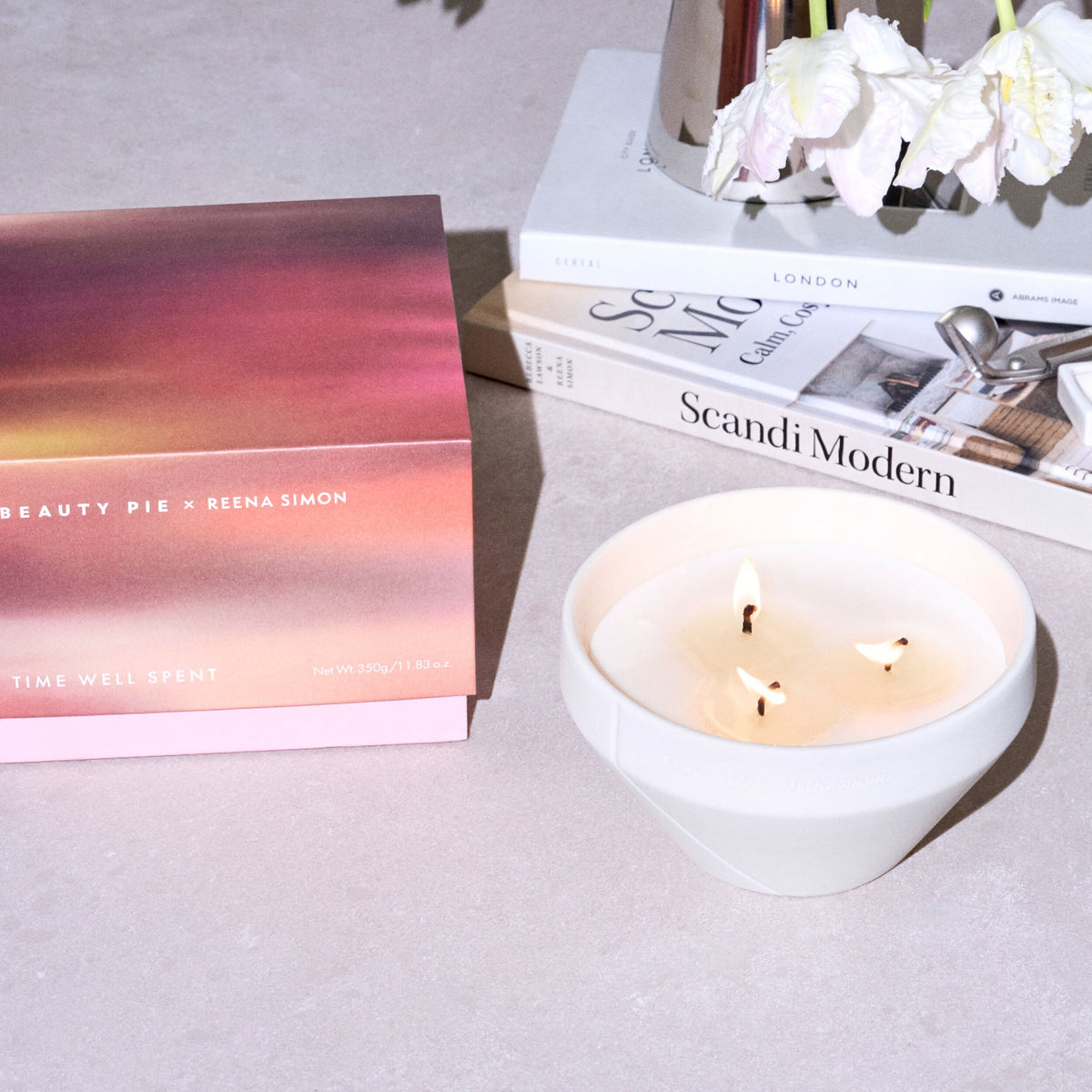 JULY2026_BPxReenaSimon_Candle_TIME-WELL-SPENT_80539_PDP_ECOM_1X1_LIFESTYLE_2026_WEB