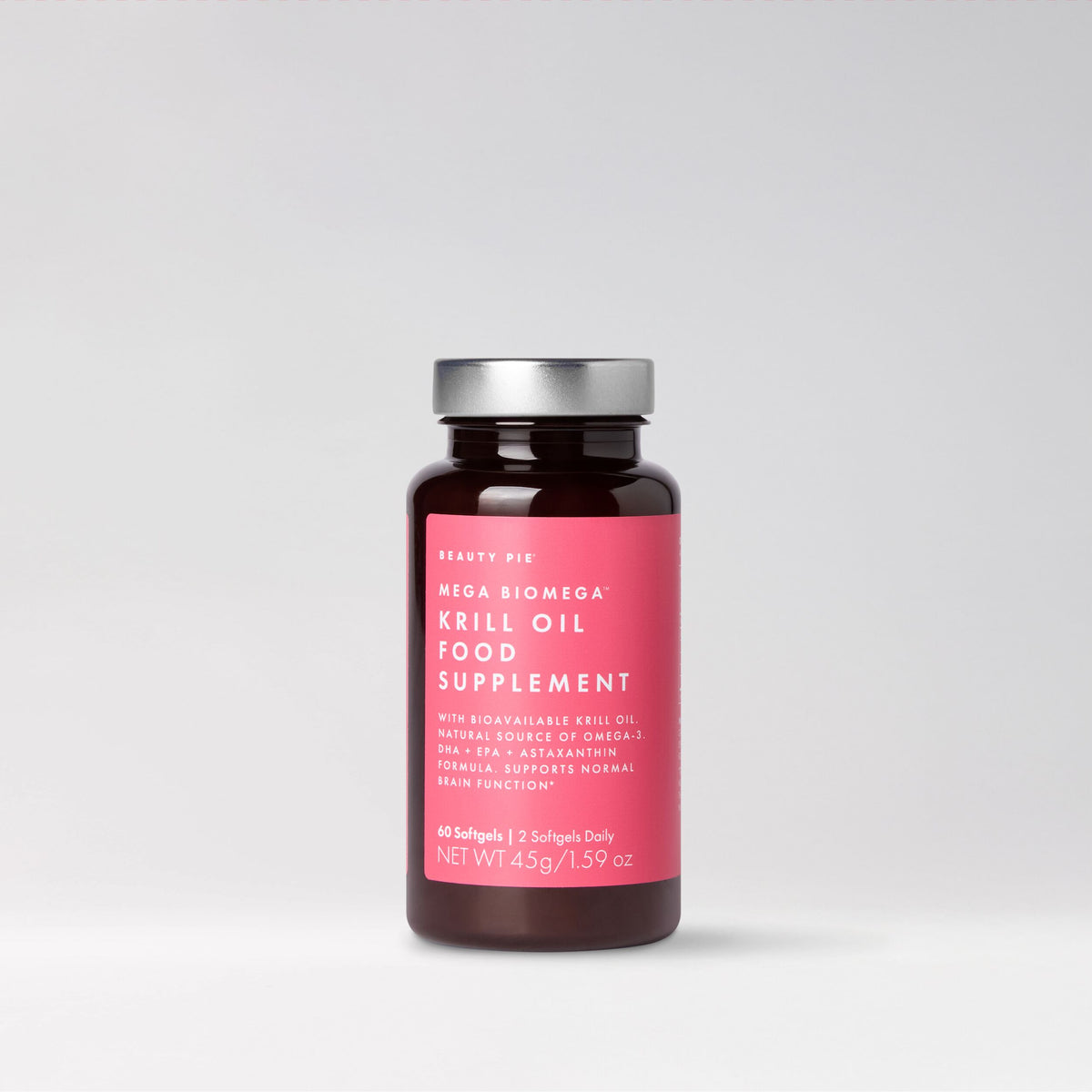 Mega Bio Omega Krill Oil Source Omega 3 DHA + EPA + Astaxanthin Supports Normal Brain Function