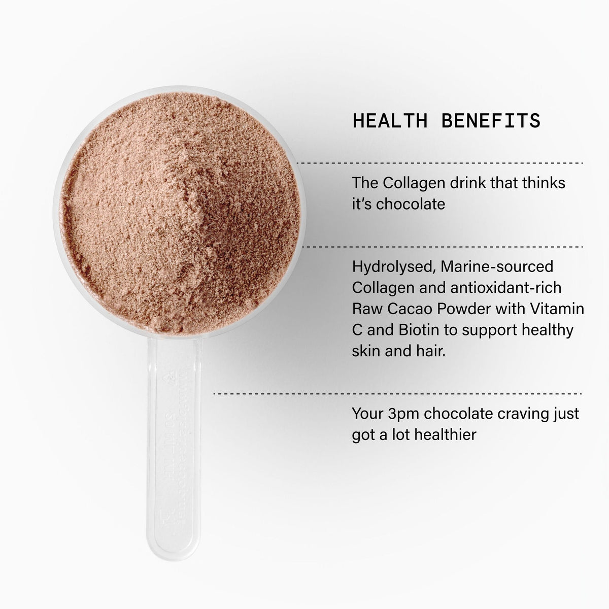 Chollagen Collagen Powder Hydrolysed Marine Collagen Peptides, Organic Cacao, Biotin & Vitamin C Dietary Supplement